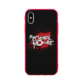 Чехол для Apple iPhone X силиконовый матовый с принтом My Chemical Romance , Силикон | Печать на задней стороне чехла, без боковой панели | band | blood | metal | music | my chemical romance | rock | атрибутика | группа | кровь | метал | музыка | рок