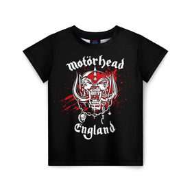 Детская футболка 3D с принтом Motorhead , 100% гипоаллергенный полиэфир | прямой крой, круглый вырез горловины, длина до линии бедер, чуть спущенное плечо, ткань немного тянется | band | blood | metal | motorhead | music | rock | атрибутика | группа | кровь | метал | музыка | рок