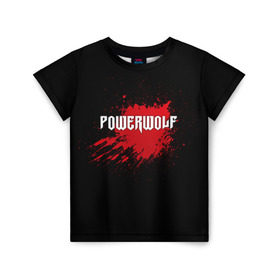 Детская футболка 3D с принтом Powerwolf , 100% гипоаллергенный полиэфир | прямой крой, круглый вырез горловины, длина до линии бедер, чуть спущенное плечо, ткань немного тянется | band | blood | metal | music | powerwolf | rock | атрибутика | группа | кровь | метал | музыка | рок