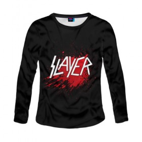 Женский лонгслив 3D с принтом Slayer , 100% полиэстер | длинные рукава, круглый вырез горловины, полуприлегающий силуэт | 