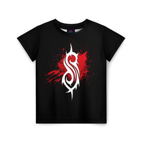 Детская футболка 3D с принтом Slipknot , 100% гипоаллергенный полиэфир | прямой крой, круглый вырез горловины, длина до линии бедер, чуть спущенное плечо, ткань немного тянется | Тематика изображения на принте: blood | metal | rock | slipknot | кровь | метал | рок