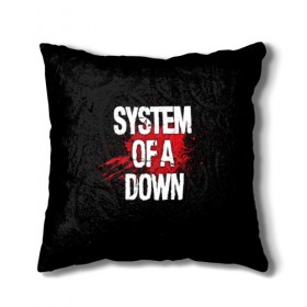 Подушка 3D с принтом System of a Down , наволочка – 100% полиэстер, наполнитель – холлофайбер (легкий наполнитель, не вызывает аллергию). | состоит из подушки и наволочки. Наволочка на молнии, легко снимается для стирки | band | blood | metal | music | rock | system of a down | атрибутика | группа | кровь | метал | музыка | рок