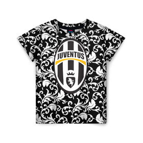 Детская футболка 3D с принтом Juventus , 100% гипоаллергенный полиэфир | прямой крой, круглый вырез горловины, длина до линии бедер, чуть спущенное плечо, ткань немного тянется | Тематика изображения на принте: 