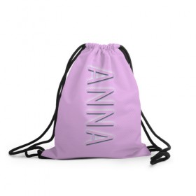 Рюкзак-мешок 3D с принтом Anna-pink , 100% полиэстер | плотность ткани — 200 г/м2, размер — 35 х 45 см; лямки — толстые шнурки, застежка на шнуровке, без карманов и подкладки | anna | anna pink | name | name anna | pink | анна | имена | имя | имя анна