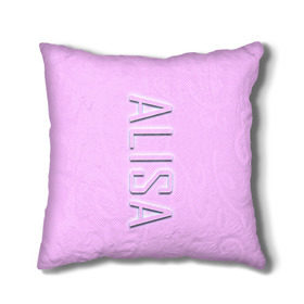 Подушка 3D с принтом Alisa-pink , наволочка – 100% полиэстер, наполнитель – холлофайбер (легкий наполнитель, не вызывает аллергию). | состоит из подушки и наволочки. Наволочка на молнии, легко снимается для стирки | alisa | alisa pink | name | name alisa | pink | алиса | имена | имя | имя алиса