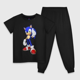 Детская пижама хлопок с принтом Modern Sonic , 100% хлопок |  брюки и футболка прямого кроя, без карманов, на брюках мягкая резинка на поясе и по низу штанин
 | sonic | соник