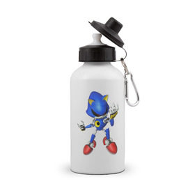 Бутылка спортивная с принтом Metal Sonic , металл | емкость — 500 мл, в комплекте две пластиковые крышки и карабин для крепления | метал соник | металл соник