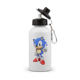 Бутылка спортивная с принтом Classic Sonic , металл | емкость — 500 мл, в комплекте две пластиковые крышки и карабин для крепления | 16 бит | sega | sonic | классический соник
