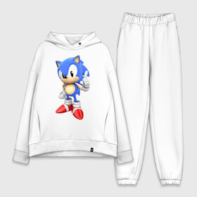 Женский костюм хлопок Oversize с принтом Classic Sonic ,  |  | 16 бит | sega | sonic | классический соник