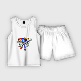 Детская пижама с шортами хлопок с принтом Sonic, Tails  Knuckles ,  |  | наклз | наклс | соник | тейлз | тейлс