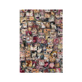 Обложка для паспорта матовая кожа с принтом Злые лица аниме , натуральная матовая кожа | размер 19,3 х 13,7 см; прозрачные пластиковые крепления | комиксы | манга | паттерн | эмоции