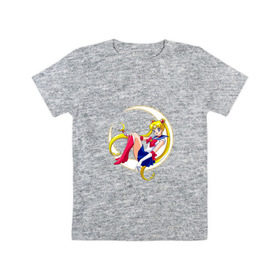 Детская футболка хлопок с принтом Sailor Moon , 100% хлопок | круглый вырез горловины, полуприлегающий силуэт, длина до линии бедер | sailor moon | sailormoon | сейлор мун | сейлормун