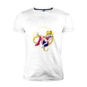 Мужская футболка премиум с принтом Sailor Moon , 92% хлопок, 8% лайкра | приталенный силуэт, круглый вырез ворота, длина до линии бедра, короткий рукав | Тематика изображения на принте: sailor moon | sailormoon | сейлор мун | сейлормун