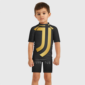 Детский купальный костюм 3D с принтом Juventus Gold Edition , Полиэстер 85%, Спандекс 15% | застежка на молнии на спине | champions | italy | jeep | juventus | league | италия | лига | чемпионов | ювентус