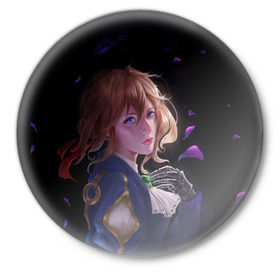 Значок с принтом Violet Evergarden ,  металл | круглая форма, металлическая застежка в виде булавки | Тематика изображения на принте: 