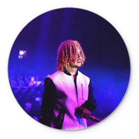 Коврик для мышки круглый с принтом Lil Pump - 102 , резина и полиэстер | круглая форма, изображение наносится на всю лицевую часть | eskeetit | esskeetit | lil pump | pamp | pump | лил памп | маленький насос | насос | памп | эшкере | эшкереее | эщкэрэ