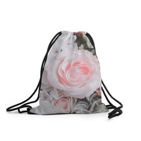 Рюкзак-мешок 3D с принтом розы , 100% полиэстер | плотность ткани — 200 г/м2, размер — 35 х 45 см; лямки — толстые шнурки, застежка на шнуровке, без карманов и подкладки | букет | винтаж | зелень | листья | розовые розы | романтика | цветы