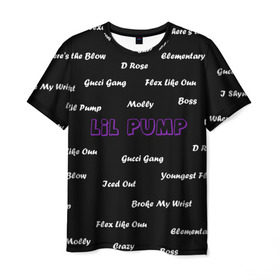 Мужская футболка 3D с принтом Lil Pump - 108 , 100% полиэфир | прямой крой, круглый вырез горловины, длина до линии бедер | eskeetit | gucci gang | lil pump | pamp | pump | лил памп | маленький насос | насос | памп | эшкере | эшкереее | эщкере | эщкэрэ