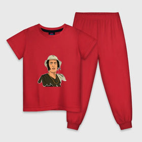 Детская пижама хлопок с принтом Kizaru , 100% хлопок |  брюки и футболка прямого кроя, без карманов, на брюках мягкая резинка на поясе и по низу штанин
 | kizaru | yan kee | барселона | кизару | рэпер | ян кии