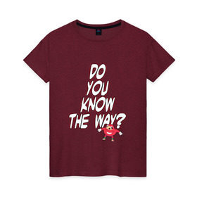 Женская футболка хлопок с принтом Do you know the way??? (2) , 100% хлопок | прямой крой, круглый вырез горловины, длина до линии бедер, слегка спущенное плечо | chat | da way | knuckles | vr | vrchat | наклз