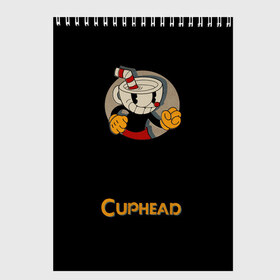 Скетчбук с принтом Cuphead , 100% бумага
 | 48 листов, плотность листов — 100 г/м2, плотность картонной обложки — 250 г/м2. Листы скреплены сверху удобной пружинной спиралью | 