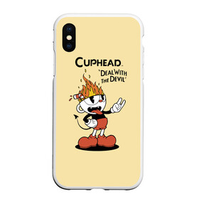 Чехол для iPhone XS Max матовый с принтом Cuphead , Силикон | Область печати: задняя сторона чехла, без боковых панелей | Тематика изображения на принте: 