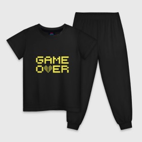 Детская пижама хлопок с принтом Game Over yellow , 100% хлопок |  брюки и футболка прямого кроя, без карманов, на брюках мягкая резинка на поясе и по низу штанин
 | 