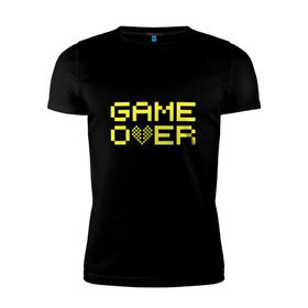 Мужская футболка премиум с принтом Game Over yellow , 92% хлопок, 8% лайкра | приталенный силуэт, круглый вырез ворота, длина до линии бедра, короткий рукав | 