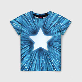 Детская футболка 3D с принтом Звезда , 100% гипоаллергенный полиэфир | прямой крой, круглый вырез горловины, длина до линии бедер, чуть спущенное плечо, ткань немного тянется | взрыв | звезда | звездочка | космос | огонёк | свет