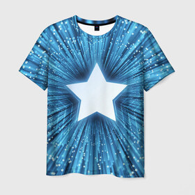 Мужская футболка 3D с принтом Звезда , 100% полиэфир | прямой крой, круглый вырез горловины, длина до линии бедер | взрыв | звезда | звездочка | космос | огонёк | свет
