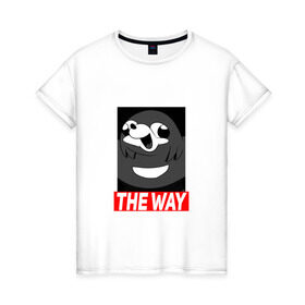 Женская футболка хлопок с принтом Do you know the way??? (4) , 100% хлопок | прямой крой, круглый вырез горловины, длина до линии бедер, слегка спущенное плечо | chat | da way | knuckles | vr | vrchat | наклз