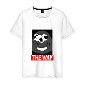Мужская футболка хлопок с принтом Do you know the way??? (4) , 100% хлопок | прямой крой, круглый вырез горловины, длина до линии бедер, слегка спущенное плечо. | chat | da way | knuckles | vr | vrchat | наклз
