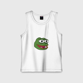 Детская майка хлопок с принтом Pepe frog ,  |  | meme pepe мем прикол лягушка