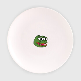 Тарелка 3D с принтом Pepe frog , фарфор | диаметр - 210 мм
диаметр для нанесения принта - 120 мм | Тематика изображения на принте: meme pepe мем прикол лягушка