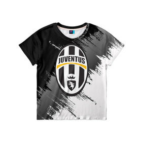 Детская футболка 3D с принтом Juventus , 100% гипоаллергенный полиэфир | прямой крой, круглый вырез горловины, длина до линии бедер, чуть спущенное плечо, ткань немного тянется | Тематика изображения на принте: juventus | футбол | ювентус