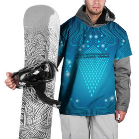 Накидка на куртку 3D с принтом Cyberpunk , 100% полиэстер |  | Тематика изображения на принте: киберпанк | линии | схема