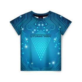 Детская футболка 3D с принтом Cyberpunk , 100% гипоаллергенный полиэфир | прямой крой, круглый вырез горловины, длина до линии бедер, чуть спущенное плечо, ткань немного тянется | киберпанк | линии | схема