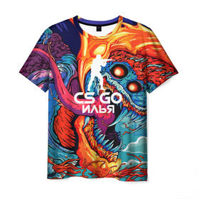 Мужская футболка 3D с принтом Илья в стиле CS GO , 100% полиэфир | прямой крой, круглый вырез горловины, длина до линии бедер | hyper beast | кс го | скоростной зверь