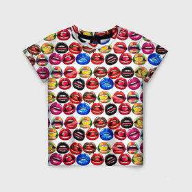 Детская футболка 3D с принтом Lips Pattern , 100% гипоаллергенный полиэфир | прямой крой, круглый вырез горловины, длина до линии бедер, чуть спущенное плечо, ткань немного тянется | Тематика изображения на принте: lips | love | pattern | pop art | арт | губы | девушкам | любовь | пафосные | поп арт | поцелуй | текстура | узор