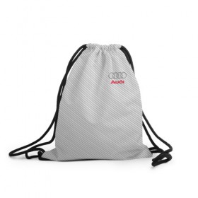 Рюкзак-мешок 3D с принтом AUDI CARBON , 100% полиэстер | плотность ткани — 200 г/м2, размер — 35 х 45 см; лямки — толстые шнурки, застежка на шнуровке, без карманов и подкладки | ауди | марка | машины