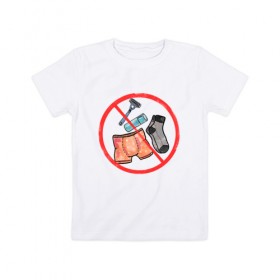 Детская футболка хлопок с принтом Носки не дарить! , 100% хлопок | круглый вырез горловины, полуприлегающий силуэт, длина до линии бедер | 