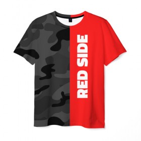Мужская футболка 3D с принтом Military Red Side , 100% полиэфир | прямой крой, круглый вырез горловины, длина до линии бедер | военный | камуфляж | красный | мода | стиль | тренд