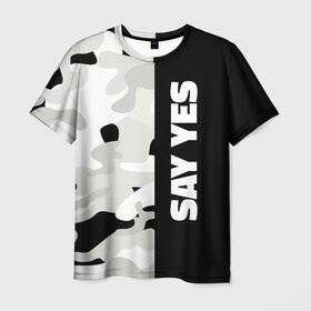 Мужская футболка 3D с принтом Military Say Yes , 100% полиэфир | прямой крой, круглый вырез горловины, длина до линии бедер | военный | камуфляж | мода | стиль | тренд | черный