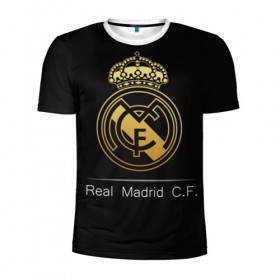 Мужская футболка 3D спортивная с принтом Real Gold Edition , 100% полиэстер с улучшенными характеристиками | приталенный силуэт, круглая горловина, широкие плечи, сужается к линии бедра | champions | league | madrid | real | spain | испания | лига | мадрид | реал | чемпионов