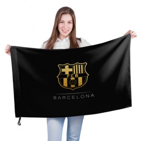 Флаг 3D с принтом Barcelona Gold Edition , 100% полиэстер | плотность ткани — 95 г/м2, размер — 67 х 109 см. Принт наносится с одной стороны | barcelona | champions | gold | league | spain | style | барселона | испания | лига | чемпионов
