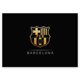 Поздравительная открытка с принтом Barcelona Gold Edition , 100% бумага | плотность бумаги 280 г/м2, матовая, на обратной стороне линовка и место для марки
 | barcelona | champions | gold | league | spain | style | барселона | испания | лига | чемпионов