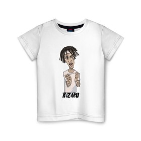 Детская футболка хлопок с принтом KIZARU , 100% хлопок | круглый вырез горловины, полуприлегающий силуэт, длина до линии бедер | Тематика изображения на принте: kizaru | rap | кизару | олег нечипоренко | реп