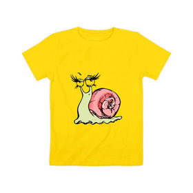 Детская футболка хлопок с принтом Гламурная улитка , 100% хлопок | круглый вырез горловины, полуприлегающий силуэт, длина до линии бедер | гламурная | животные | прикольная | улитка
