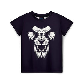 Детская футболка 3D с принтом Лев , 100% гипоаллергенный полиэфир | прямой крой, круглый вырез горловины, длина до линии бедер, чуть спущенное плечо, ткань немного тянется | lev | lion | животные | лев | лева | лион | лицо льва