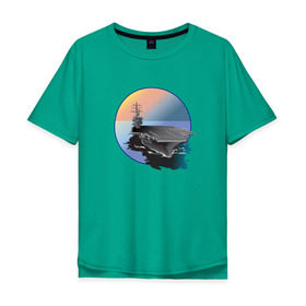 Мужская футболка хлопок Oversize с принтом Авианосец , 100% хлопок | свободный крой, круглый ворот, “спинка” длиннее передней части | авианосец | вода | военная техника | корабль | мужчинам | парням | судно